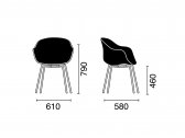 Кресло с обивкой PAPATYA Globe-K ML Soft сталь, ткань Фото 2