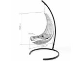 Кресло плетеное подвесное DW Hammock сталь, искусственный ротанг, полиэстер белый Фото 2