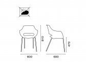 Кресло прозрачное PAPATYA Opal-ML сталь, поликарбонат хромированный, антрацит Фото 2