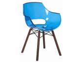 Кресло прозрачное PAPATYA Opal Wox Iroko ироко, поликарбонат натуральный, синий Фото 1