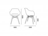 Кресло пластиковое PAPATYA Opal Wox Pro Beech бук, стеклопластик натуральный, тортора Фото 2