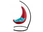 Кресло плетеное подвесное DW Hammock сталь, искусственный ротанг, полиэстер красный Фото 5