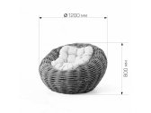Кресло плетеное с подушкой DW Nest сталь, искусственный ротанг, полиэстер белый Фото 2