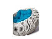 Кресло плетеное с подушкой DW Nest сталь, искусственный ротанг, полиэстер белый Фото 11