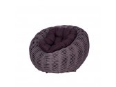 Кресло плетеное с подушкой DW Nest сталь, искусственный ротанг, полиэстер серый Фото 7