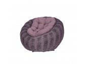 Кресло плетеное с подушкой DW Nest сталь, искусственный ротанг, полиэстер серый Фото 8