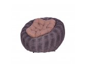 Кресло плетеное с подушкой DW Nest сталь, искусственный ротанг, полиэстер серый Фото 9