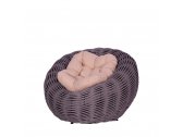 Кресло плетеное с подушкой DW Nest сталь, искусственный ротанг, полиэстер серый Фото 4