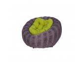 Кресло плетеное с подушкой DW Nest сталь, искусственный ротанг, полиэстер серый Фото 10