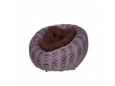 Кресло плетеное с подушкой DW Nest сталь, искусственный ротанг, полиэстер серый Фото 11