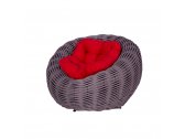 Кресло плетеное с подушкой DW Nest сталь, искусственный ротанг, полиэстер серый Фото 12