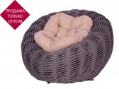 Кресло плетеное с подушкой DW Nest сталь, искусственный ротанг, полиэстер серый Фото 1