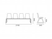 Система сидений на 4 места PAPATYA X-Treme Bench сталь, поликарбонат Фото 2