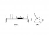 Система сидений на 3 места и столик PAPATYA X-Treme Bench сталь, поликарбонат Фото 2
