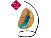Кресло плетеное подвесное DW Cocoon сталь, искусственный ротанг, полиэстер песочный Фото 1