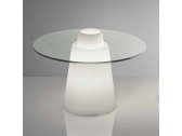 Столик пластиковый кофейный светящийся SLIDE Peak Lighting полиэтилен, закаленное стекло белый Фото 4