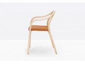Кресло деревянное с обивкой PEDRALI Soul Soft ясень, ткань беленый ясень Фото 6