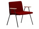 Лаунж-кресло с мягкой обивкой PEDRALI Osaka ясень, сталь, ткань беленый ясень, черный, красный Фото 1