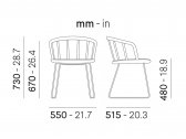 Кресло деревянное на полозьях с обивкой PEDRALI Nym сталь, ясень, ткань черный, черный ясень, зеленый Фото 2
