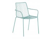 Кресло металлическое с высокой спинкой PEDRALI Nolita сталь голубой Фото 1