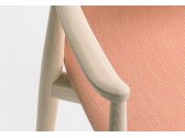Кресло деревянное с обивкой PEDRALI Malmo ясень, ткань беленый ясень, розовый Фото 7