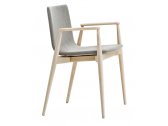 Кресло деревянное с обивкой PEDRALI Malmo ясень, ткань беленый ясень, серый Фото 1