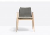 Кресло деревянное с обивкой PEDRALI Malmo ясень, ткань беленый ясень, серый Фото 5