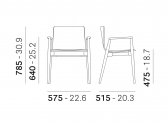 Кресло деревянное с обивкой PEDRALI Malmo ясень, ткань беленый ясень, серый Фото 2