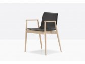 Кресло деревянное с обивкой PEDRALI Malmo ясень, натуральная кожа беленый ясень, черный Фото 5