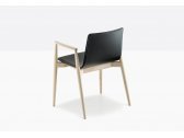 Кресло деревянное с обивкой PEDRALI Malmo ясень, натуральная кожа беленый ясень, черный Фото 6