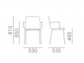 Кресло с мягкой обивкой PEDRALI Kuadra XL сталь, кожа хромированный, коричневый Фото 2