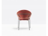 Кресло с обивкой PEDRALI Jazz сталь, ткань титановый, красный Фото 7