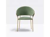 Кресло с обивкой PEDRALI Jazz сталь, ткань золотистый, зеленый Фото 4