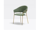 Кресло с обивкой PEDRALI Jazz сталь, ткань золотистый, зеленый Фото 5