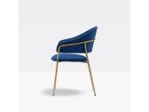 Кресло с обивкой PEDRALI Jazz сталь, ткань золотистый, синий Фото 4