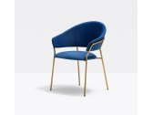Кресло с обивкой PEDRALI Jazz сталь, ткань золотистый, синий Фото 5