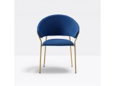 Кресло с обивкой PEDRALI Jazz сталь, ткань золотистый, синий Фото 6