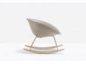 Кресло-качалка пластиковая PEDRALI Gliss Swing ясень, сталь, технополимер беленый ясень, хромированный, песочный Фото 4