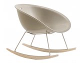 Кресло-качалка пластиковая PEDRALI Gliss Swing ясень, сталь, технополимер беленый ясень, хромированный, песочный Фото 1