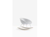 Кресло-качалка пластиковая PEDRALI Gliss Swing ясень, сталь, технополимер беленый ясень, хромированный,белый Фото 4