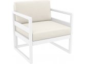 Кресло пластиковое с подушками Siesta Contract Mykonos стеклопластик, полиэстер белый, бежевый Фото 1