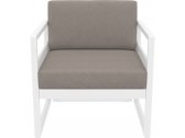 Кресло пластиковое с подушками Siesta Contract Mykonos стеклопластик, полиэстер белый, светло-коричневый Фото 5