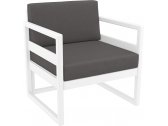 Кресло пластиковое с подушками Siesta Contract Mykonos стеклопластик, полиэстер белый, темно-серый Фото 1