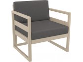 Кресло пластиковое с подушками Siesta Contract Mykonos стеклопластик, полиэстер бежевый, темно-серый Фото 1