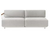 Диван двухместный с правым подлокотником PEDRALI Arki-Sofa сталь, алюминий, тик, ткань белый, серый Фото 1
