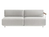 Диван двухместный с левым подлокотником PEDRALI Arki-Sofa сталь, алюминий, тик, ткань белый, серый Фото 1