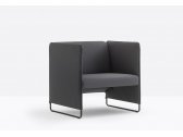 Кресло мягкое PEDRALI Zippo сталь, фанера, ткань черный, темно-серый Фото 4