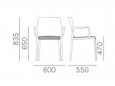Кресло пластиковое с мягким сиденьем PEDRALI Volt HB стеклопластик, полипропилен, ткань Фото 2