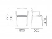 Кресло пластиковое с мягким сиденьем PEDRALI Volt стеклопластик, полипропилен, ткань белый, серый Фото 2