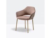 Кресло с обивкой PEDRALI Vic сталь, ткань античная латунь, розовый Фото 5